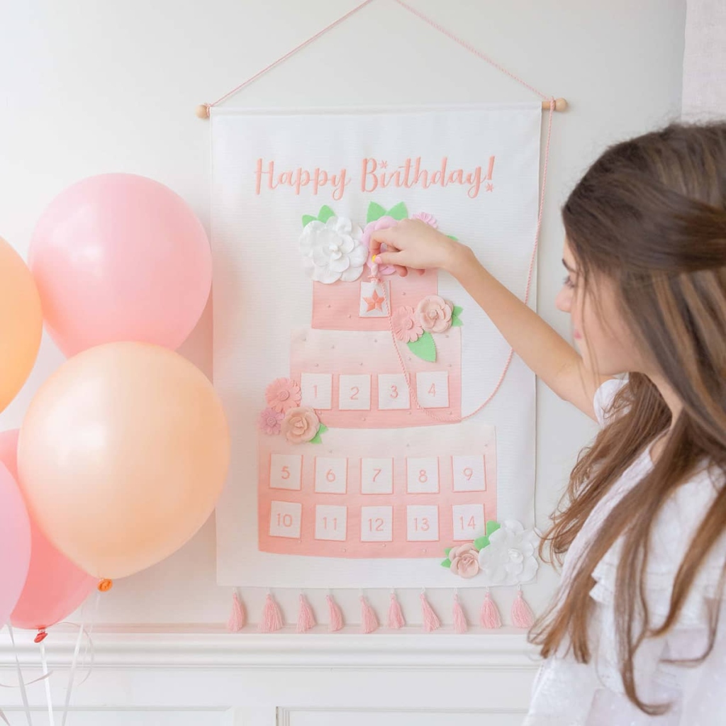 britsy bean reusable decorations birthday banner pink calendar