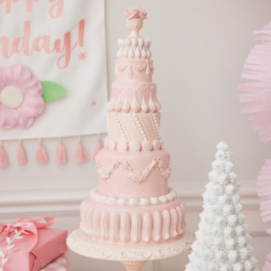 Britsy Bean pink tiered cake holiday decoration