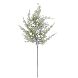 30 Inch Snowy Cypress Pine Spray With Pearls