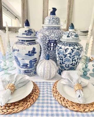💙Pumpkin Obsessed💙  Blue and white chinoiserie pumpkin available on the website! Limited quantities!