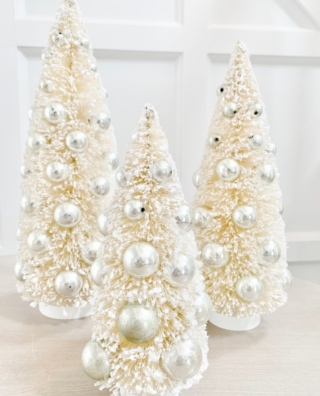 ✨ Sprinkle some magic into your holiday decor!  Shop our stunning pearl bottle brush trees and let them dazzle your home with a touch of elegance.  Hurry, these beauties won't last long! ⁠
Available on the website!  Link in bio